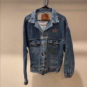 Vintage Haleman Blue Denim Jacket with Embroidery